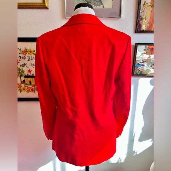 Vintage Pendleton Red Wool Blazer USA Made 100% Virgin Wool 80s 90s Size M - Picture 13 of 13